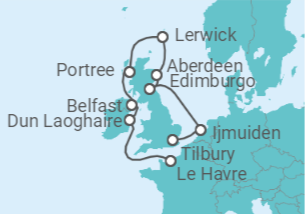 Itinerario del Crucero Capitales del norte de Europa - Oceania Cruises