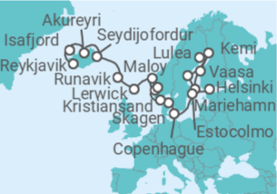 Itinerario del Crucero Fiordos y cuentos de hadas - Oceania Cruises
