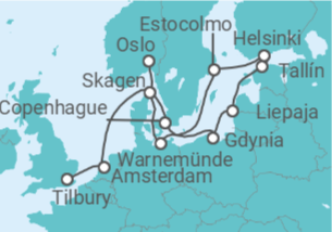 Itinerario del Crucero Explorador del norte de Europa - Oceania Cruises