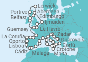 Itinerario del Crucero Vacaciones en la Gran Europa - Oceania Cruises