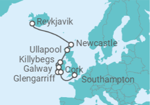 Itinerario del Crucero Abrazo irlandés de Eclipse - Oceania Cruises