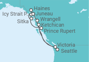 Itinerario del Crucero Aventurero de Alaska - Oceania Cruises