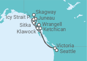 Itinerario del Crucero Horizontes de Alaska - Oceania Cruises