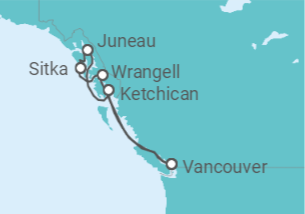 Itinerario del Crucero Vida salvaje y maravillas de Alaska - Oceania Cruises