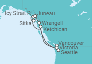 Itinerario del Crucero Descubridor de Alaska - Oceania Cruises