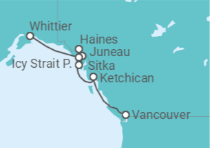 Itinerario del Crucero Viaje de los Glaciaress - Oceania Cruises