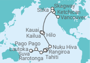 Itinerario del Crucero Pasaje del Pacífico Sur - Oceania Cruises