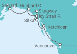 Itinerario del Crucero Alaska y el glaciar Hubbard - Royal Caribbean