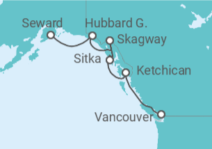 Itinerario del Crucero Alaska y el glaciar Hubbard - Royal Caribbean