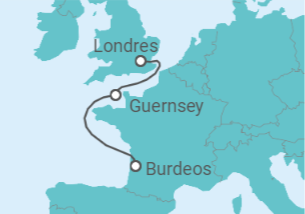 Itinerario del Crucero Descubrimiento de Burdeos y Bretaña - Seadream Yacht Club
