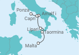 Itinerario del Crucero El sur de Italia y las islas del Tirreno - Seadream Yacht Club