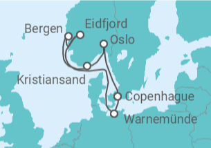 Itinerario del Crucero Fiordos Noruegos y Dinamarca - MSC Cruceros