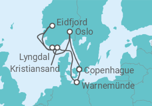 Itinerario del Crucero Fiordos Noruegos y Dinamarca - MSC Cruceros