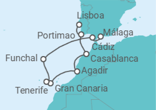 Itinerario del Crucero Islas Canarias - Regent Seven Seas