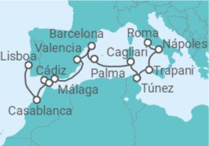 Itinerario del Crucero Desde Roma a Lisboa - Silversea