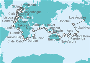 Itinerario del Crucero Vuelta al mundo 2027 - Silversea