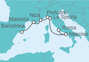 Itinerario del Crucero Bellezas de Italia y Francia - Celebrity Cruises