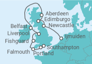 Itinerario del Crucero Reino Unido - Silversea
