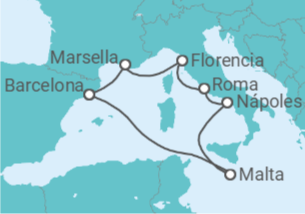 Itinerario del Crucero Francia, Italia, Malta - Carnival Cruise Line