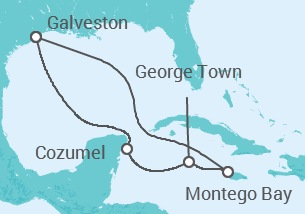 Itinerario del Crucero México, Islas Caimán, Jamaica - Carnival Cruise Line