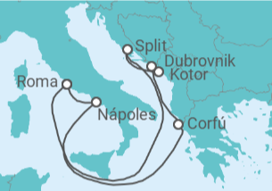 Itinerario del Crucero Montenegro, Croacia, Grecia, Italia - Carnival Cruise Line