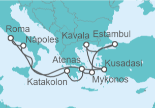 Itinerario del Crucero Turquía, Grecia, Italia - Carnival Cruise Line