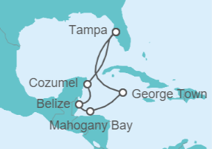 Itinerario del Crucero Islas Caimán, Belice, México - Carnival Cruise Line