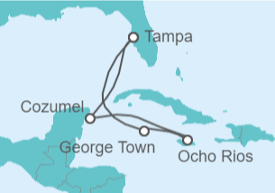 Itinerario del Crucero México, Jamaica, Islas Caimán - Carnival Cruise Line