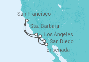 Itinerario del Crucero Clásica Costa del Pacífico - Princess Cruises