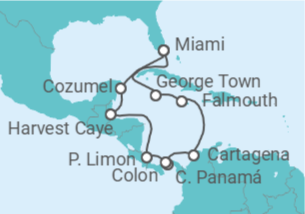 Itinerario del Crucero Canal de Panamá: Bahamas y Costa Rica - NCL Norwegian Cruise Line