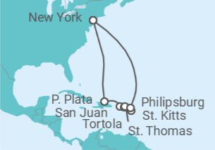 Itinerario del Crucero El Caribe: República Dominicana y Santo Tomás - NCL Norwegian Cruise Line