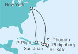Itinerario del Crucero El Caribe: República Dominicana y Santo Tomás - NCL Norwegian Cruise Line