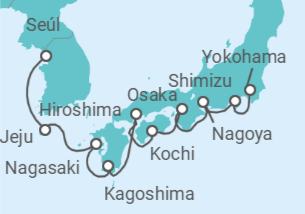 Itinerario del Crucero Asia: Osaka, Kochi, Jeju y Nagoya  - NCL Norwegian Cruise Line