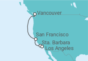 Itinerario del Crucero Costa del Pacífico - Princess Cruises