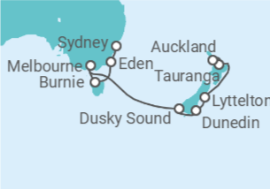 Itinerario del Crucero Desde Sydney (Australia) a Auckland (Nueva Zelanda) - NCL Norwegian Cruise Line