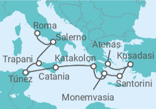 Itinerario del Crucero Idilio italiano y egeo - Oceania Cruises