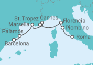 Itinerario del Crucero Paraísos náuticos - Oceania Cruises
