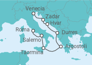 Itinerario del Crucero Arte Adriático y Jónico - Oceania Cruises