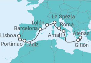 Itinerario del Crucero Mediterráneo legendario - Oceania Cruises