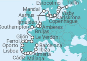Itinerario del Crucero Báltico épico a Iberia - Oceania Cruises