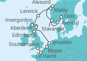 Itinerario del Crucero Coronación europea - Oceania Cruises