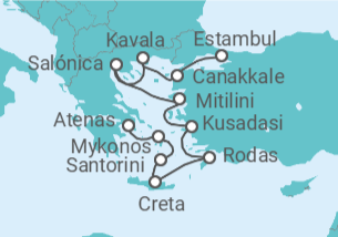 Itinerario del Crucero Explorador helénico - Oceania Cruises
