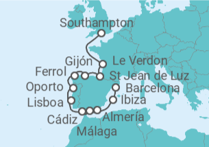 Itinerario del Crucero Eclipse sobre Lisboa - Oceania Cruises
