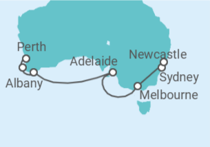 Itinerario del Crucero Explorador del Sur de Australia - Princess Cruises