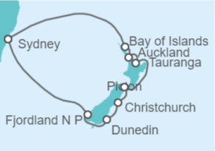 Itinerario del Crucero Nueva Zelanda - Princess Cruises
