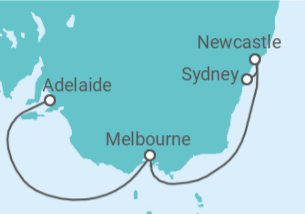 Itinerario del Crucero Explorador del Sur de Australia - Princess Cruises