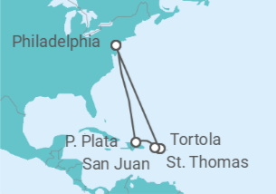 Itinerario del Crucero Puerto Rico, Islas Vírgenes - Reino Unido, Islas Vírgenes - EEUU - NCL Norwegian Cruise Line