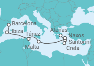 Itinerario del Crucero Un viaje por las maravillas del Mediterráneo y sus animadas ciudades - Explora Journeys