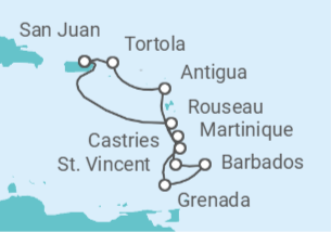 Itinerario del Crucero Islas Vírgenes, Barbados, Martinica - Celebrity Cruises
