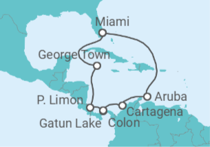 Itinerario del Crucero Canal de Panamá con Costa Rica y Caribe - Princess Cruises